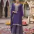 Purple color chinon fabric wedding palazzo dress for ceremonial looks