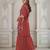 Rust color heavy embroidery work chinon fabric ethnic indian palazzo suit