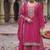 Pink color chinon fabric wedding designer palazzo dress for ceremonial looks