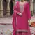 Pink color chinon fabric wedding palazzo dress for ceremonial looks