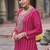 Pink color chinon fabric wedding designer palazzo dress for ceremonial looks