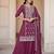Purple color heavy embroidery work chinon fabric ethnic indian palazzo suit