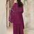 Purple color heavy embroidery work chinon fabric ethnic indian palazzo suit