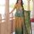 Green color beautiful chinon fabric smart printed and beads work ceremonial sharara dress