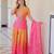 Pink color beautiful chinon fabric smart printed and beads work ceremonial sharara dress