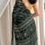 Dark green chiffon saree in leheriya with foil border work