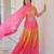 Pink color beautiful chinon fabric smart printed and beads work ceremonial sharara dress