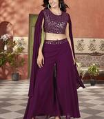Purple color beautiful wedding special bridesmaid favorite ceremonial choli palazzo dress