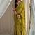 Lemon green chiffon saree in leheriya with foil border work