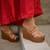 Bronze dual strap handwork wedges