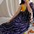 Royal purple chiffon saree in leheriya with foil border work