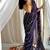 Royal purple chiffon saree in leheriya with foil border work
