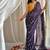 Royal purple chiffon saree in leheriya with foil border work