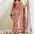 Multicolor chiffon saree in leheriya with scallop border mirror cut-work