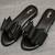 Double bow black flats