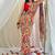 Multicolor chiffon saree in leheriya with scallop border mirror cut-work