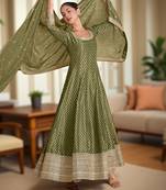 Pista anarkali viscosee shimmer dress