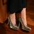 Brocade black and gold pumps