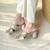 Criss cross metallic dual tone heels