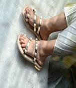 Pearl embellished slip on flats