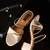 White rhinestone straps blocks heels