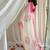 White handpainted floral chiffon saree with gota detailing