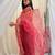 Red bandhej work chiffon saree