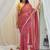 Red bandhej work chiffon saree