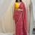 Red bandhej work chiffon saree
