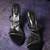 Black rhinestone strappy black heels