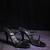 Black rhinestone strappy black heels