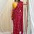 Red bandhej work chiffon saree