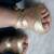 Gold cross strap block heels with ankle strap