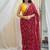 Red bandhej work chiffon saree