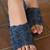 Denim slip on with triangle block heels