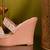 Peach nude wedges with beadwork