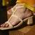 Gladiator style beadwork block heels