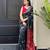 Black ikkat handwoven cotton saree wth handmade tassels