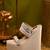 White dual strap handwork wedges