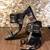 Printed kolhapuri with block heels