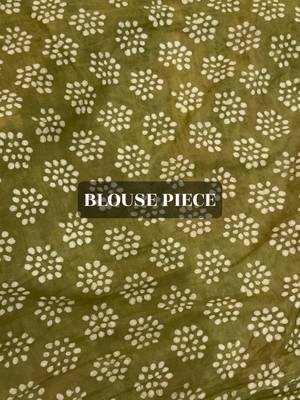 Green hand block printed mul cotton saree with printed blouse 3