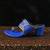 Matt royal blue kolhapuri with antique gold detailings