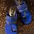 Matt royal blue kolhapuri with antique gold detailings