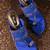 Matt royal blue kolhapuri with antique gold detailings