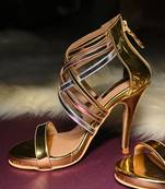 Criss cross metallic heels
