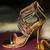 Criss cross metallic heels