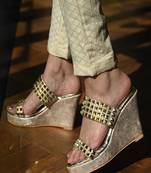 Gold studded wedges
