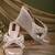 White handwork  wedges with beads and pearls