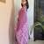 Purple hand block printed mul cotton saree with printed blouse