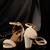 White pearl handwork block heels